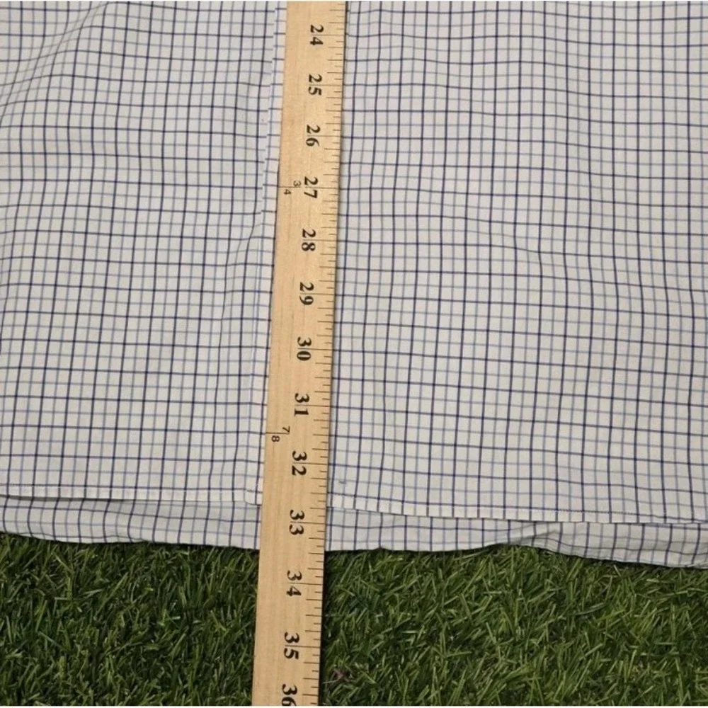 Polo Ralph Lauren 3XB Big Tall Blue Plaid Button Shirt 100% Cotton Stretch